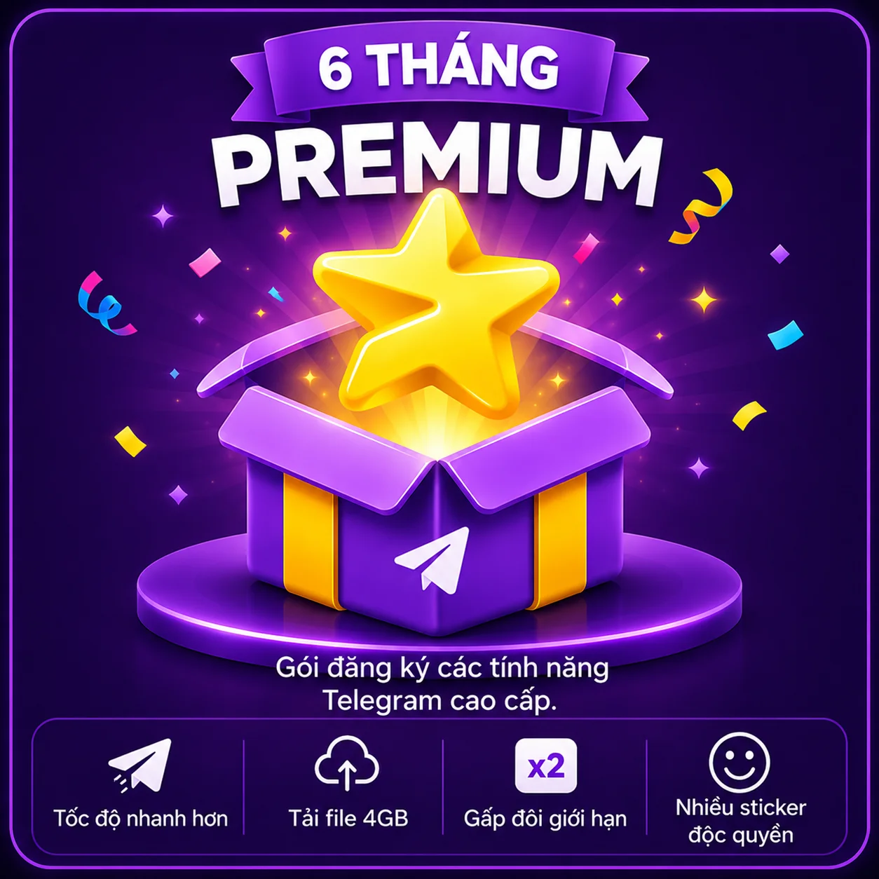 Nâng vip/premium 6 tháng