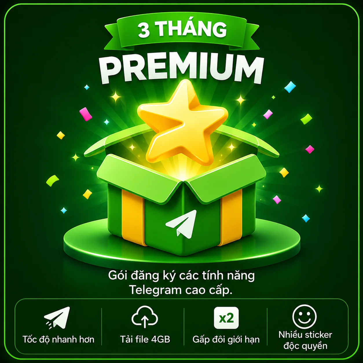Nâng vip/premium 3 tháng