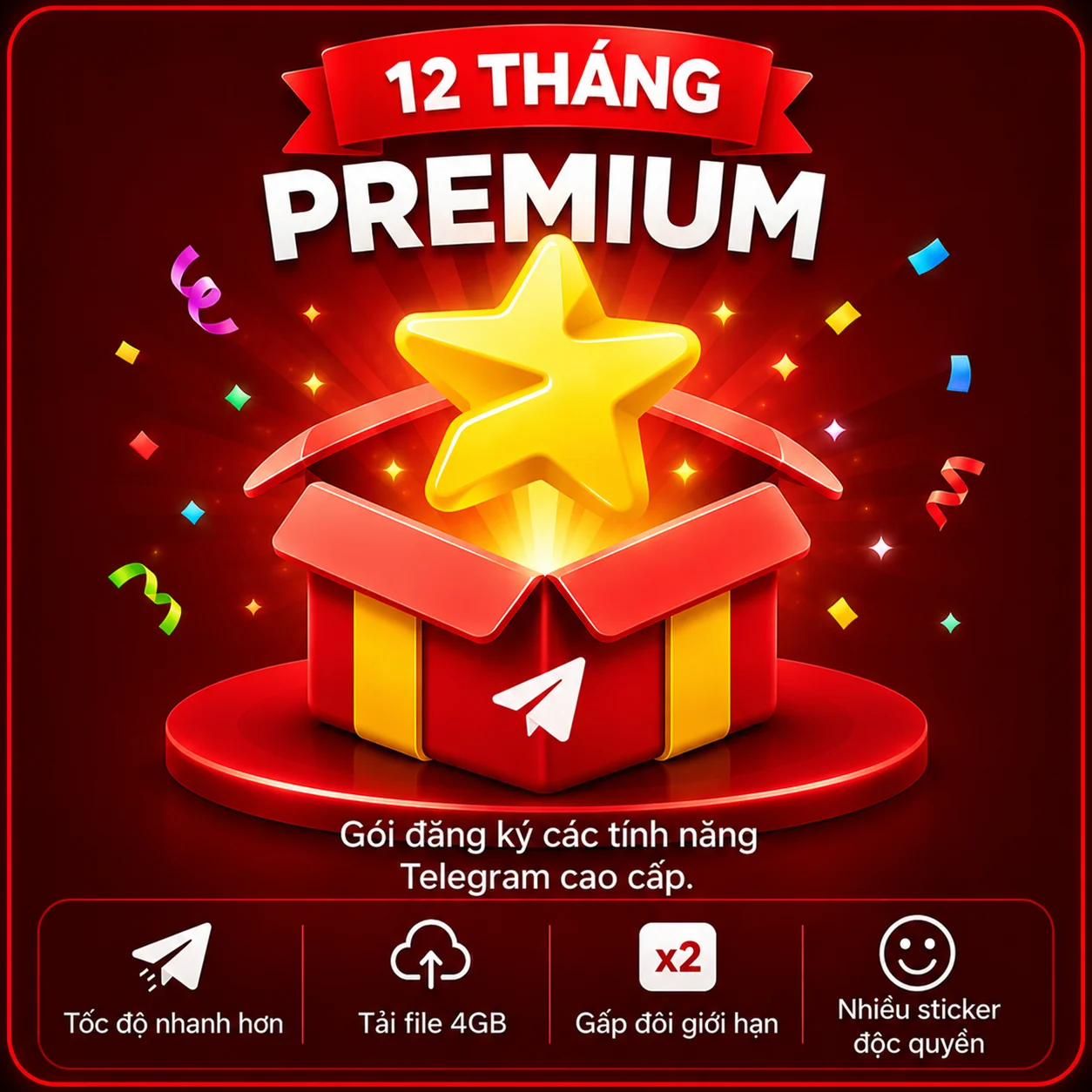 Nâng vip/premium 12 tháng